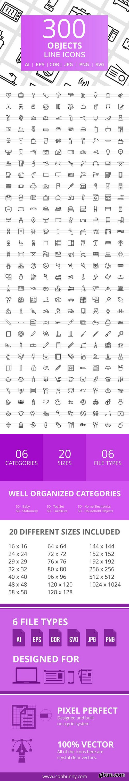 CM - 300 Objects Line Icons 2321667