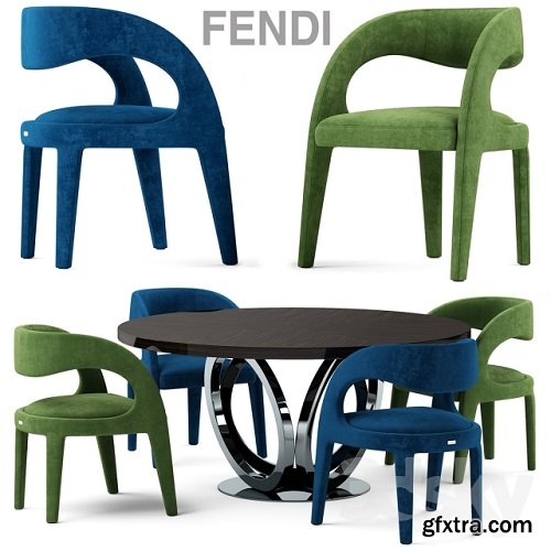 Table and chairs fendi casa Berenice Chair