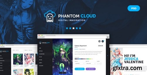 ThemeForest - Phantom Cloud - Digital Artist Merchandising Shop PSD Template - 15489282