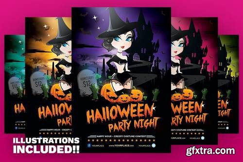 Witch Cemetery - Halloween Flyer Template