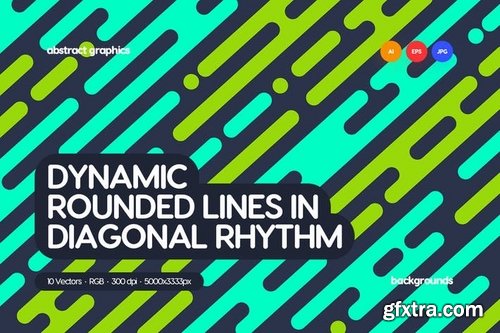 Rounded Lines in Diagonal Rhythm Backgrounds