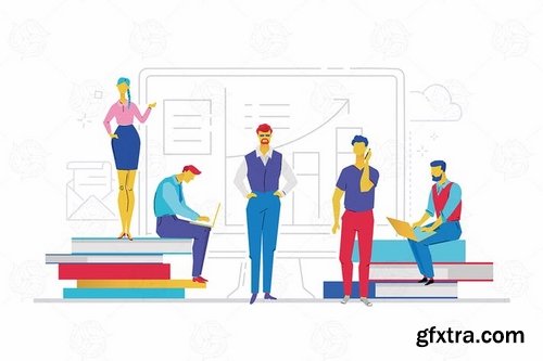 Office workers - flat design style illustration