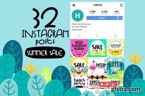 CreativeMarket 32 Instagram Post-SUMMER Sale 2298633