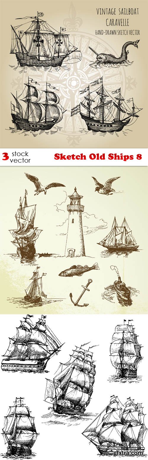 Vectors - Sketch Old Ships 8