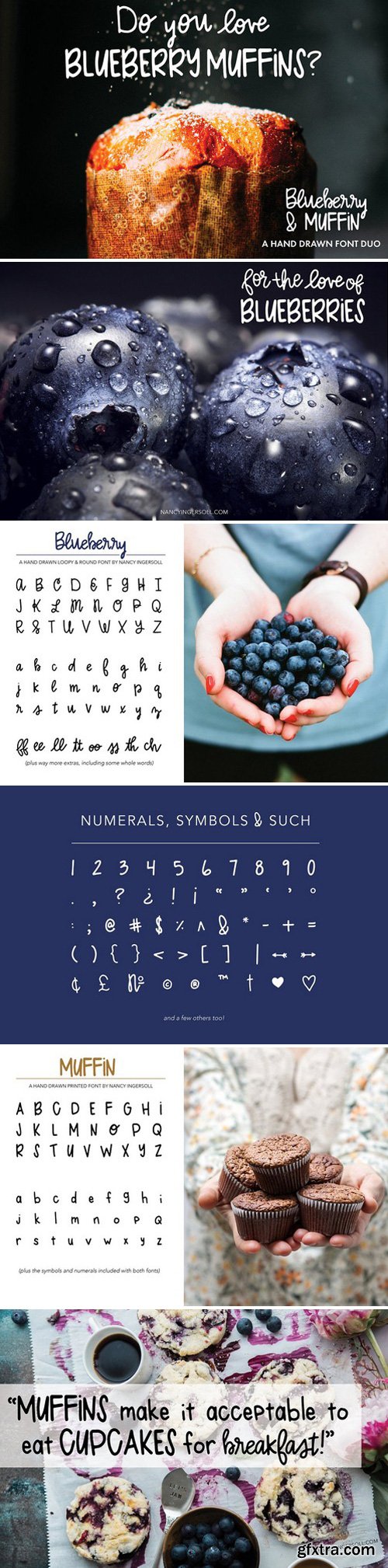 CM - Blueberry Muffin hand drawn font duo 1620290