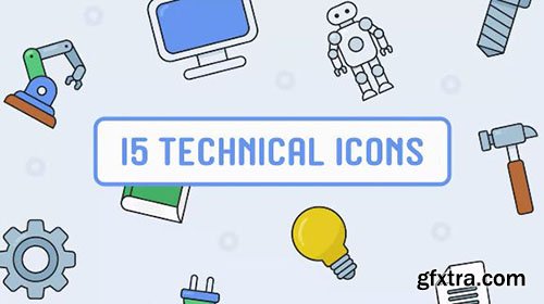 15 Free Animated Technical Icons - After Effects 70365