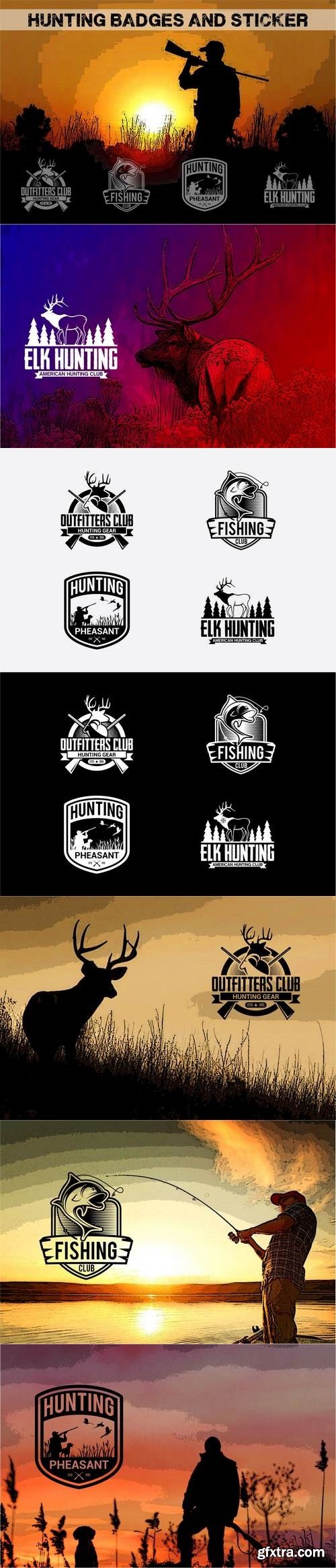 hunting badges and sticker