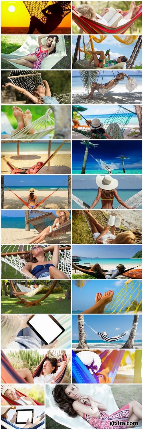Girl woman in a hammock holiday leisure sea ocean travel beach 25 HQ Jpeg