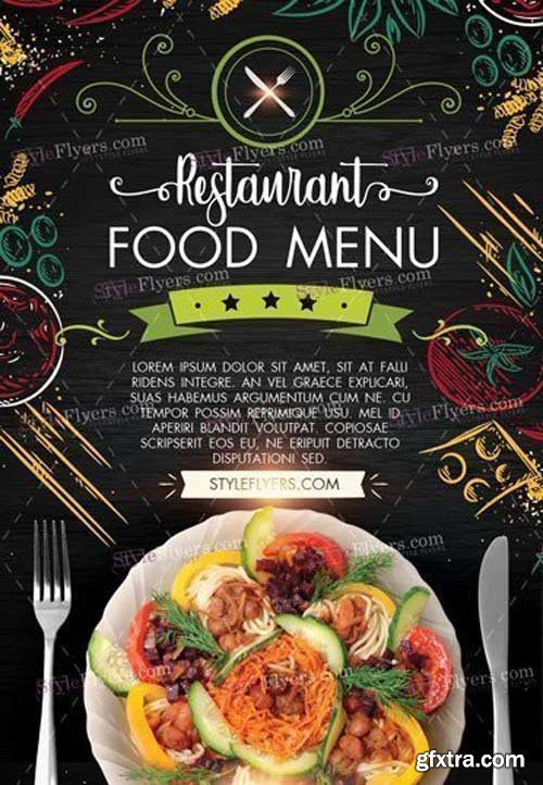 Restaurant Food Menu V3 2018 PSD Flyer Template