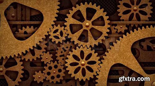 Steampunk Mechanical Gears Rotation - Motion Graphics 70706