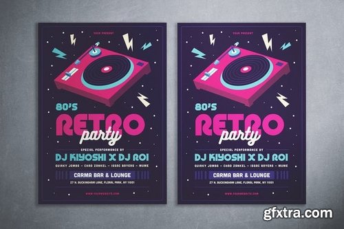 80\'s Retro Party Flyer