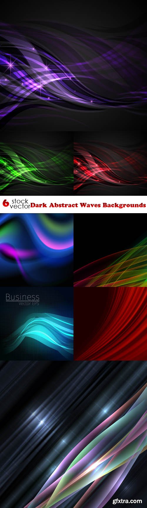 Vectors - Dark Abstract Waves Backgrounds