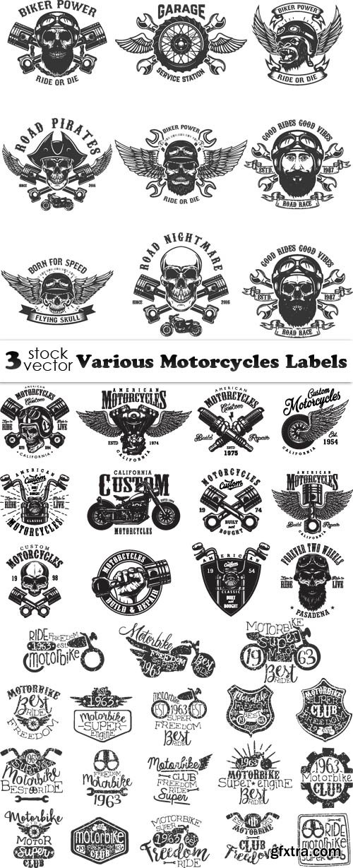 Vectors - Various Motorcycles Labels