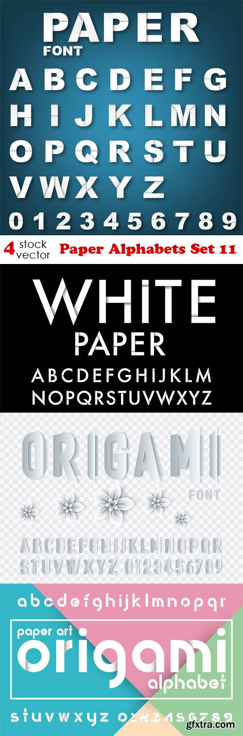 Vectors - Paper Alphabets Set 11