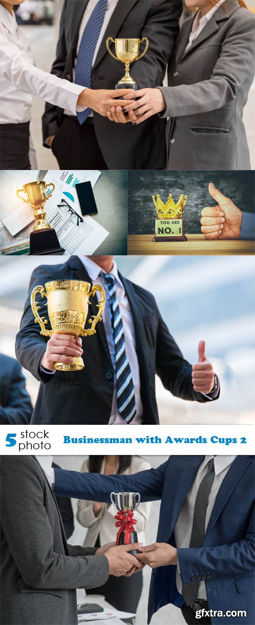 Photos - Businessman with Awards Cups 2