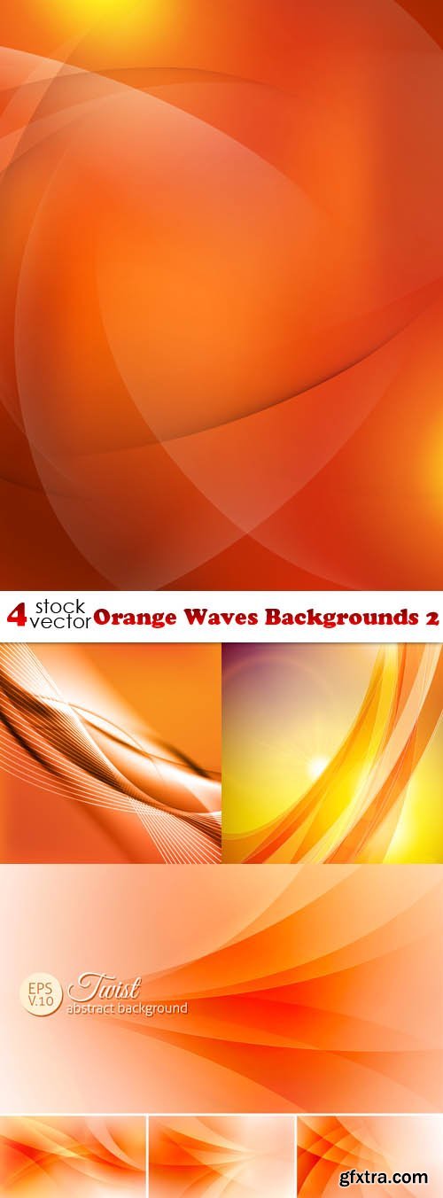 Vectors - Orange Waves Backgrounds 2