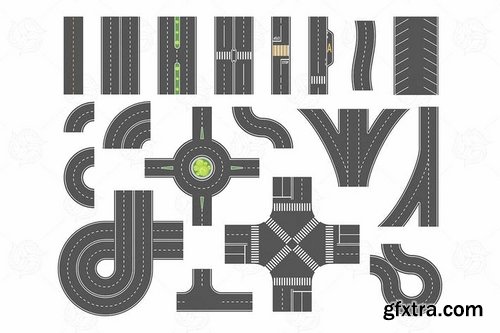 Road map toolkit - set of vector city elements