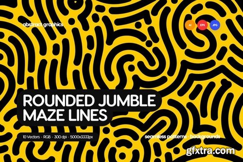 Organic Rounded Jumble Maze Lines