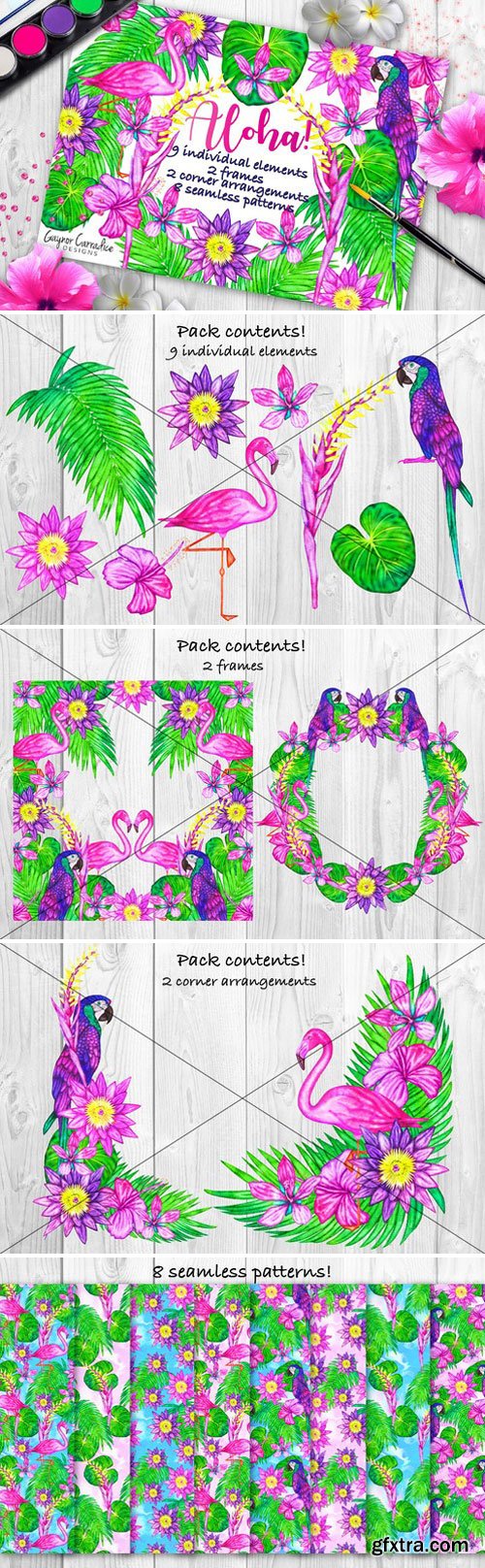 CM - Alloha clipart and seamless patterns 1600764