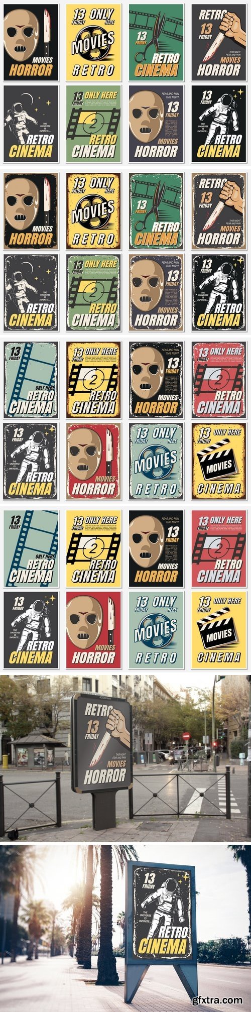CM - Posters of movie in retro style. 1517290