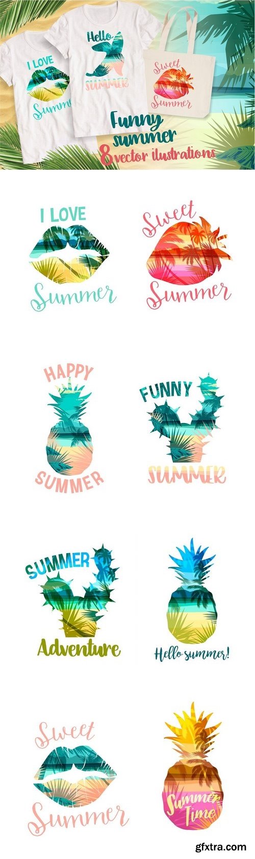 CM - Funny summer! 8 vector illustrations 1546284