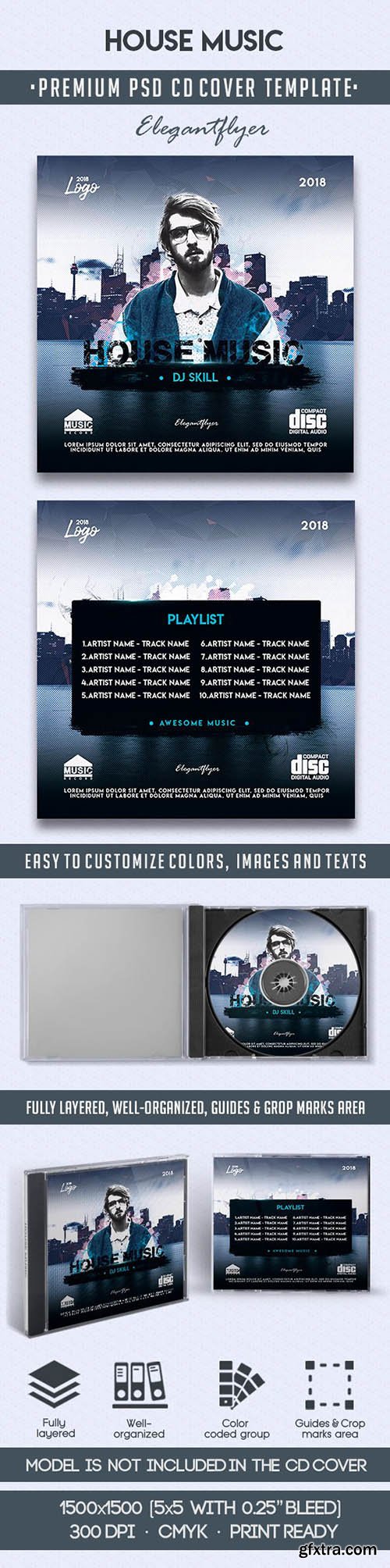 House Music – Premium CD Cover PSD Template