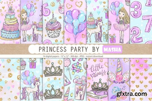 CM - Princess Party digital papers 2372290