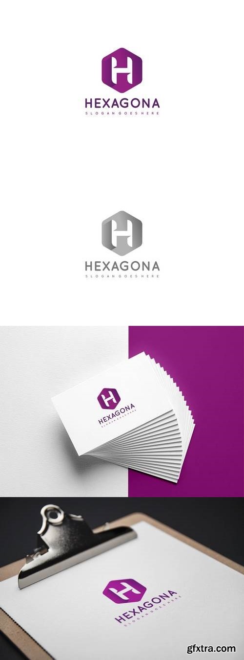 H Letter-Hexagonal Logo