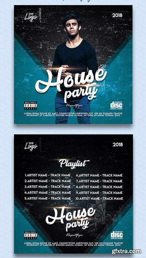 House Party V5 2018 CD Cover PSD Template