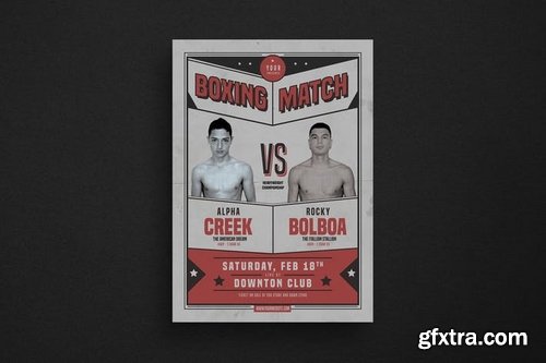 Retro Boxing Match Flyer