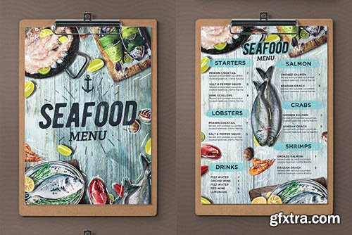 CreativeMarket - Seafood Menu 2416119