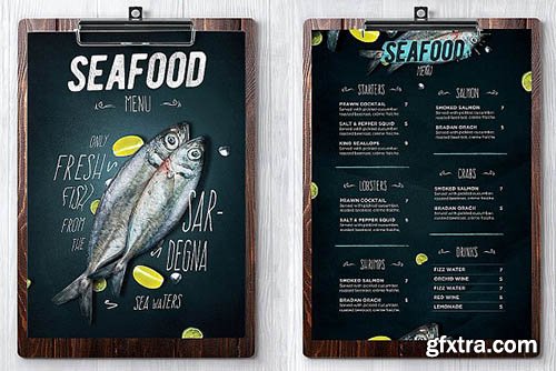 CreativeMarket - Seafood Menu 2416129
