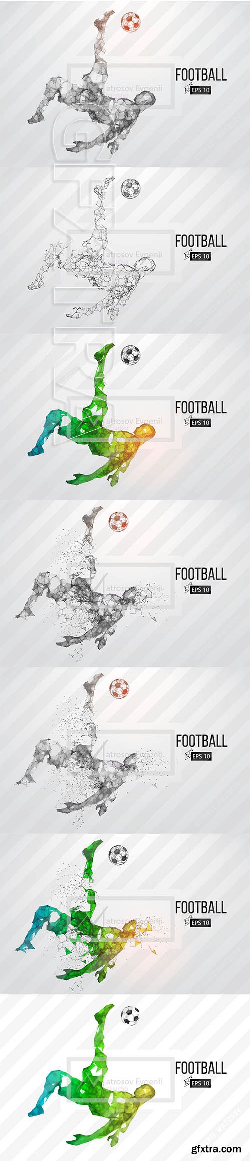 CreativeMarket - Silhouette of a soccer player Set 2418938