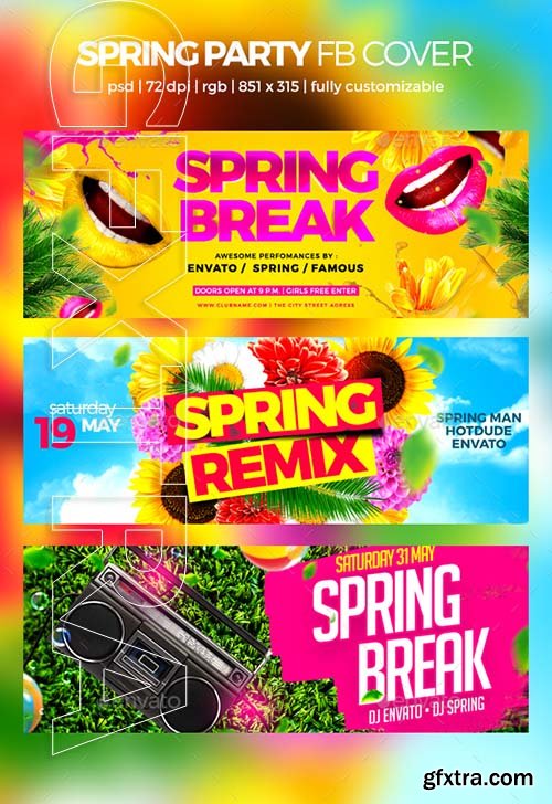 GraphicRiver - Spring Party Facebook Cover 21665468