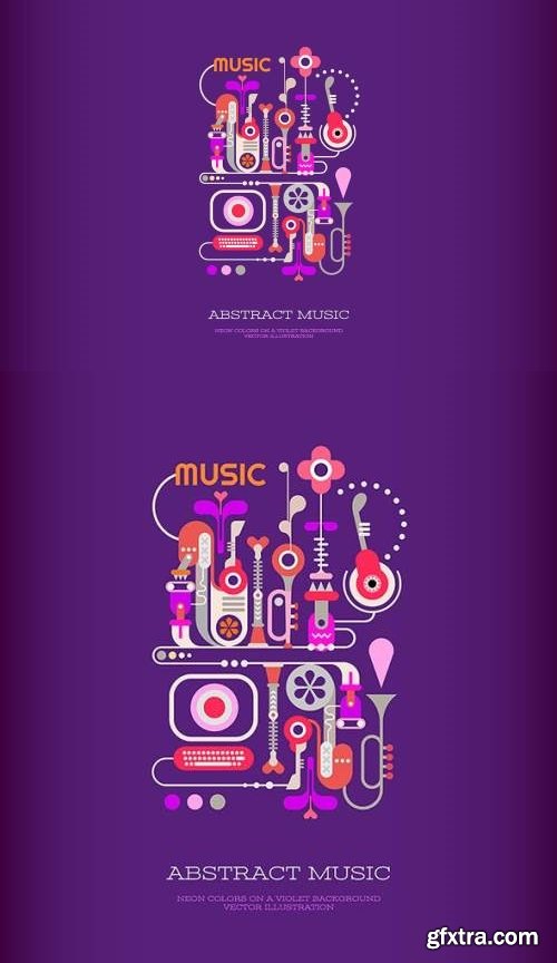 Abstract Music vector banner design