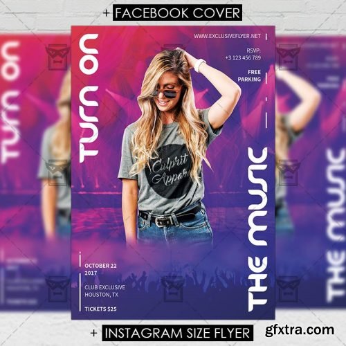 Turn On The Music – Club A5 Flyer Template