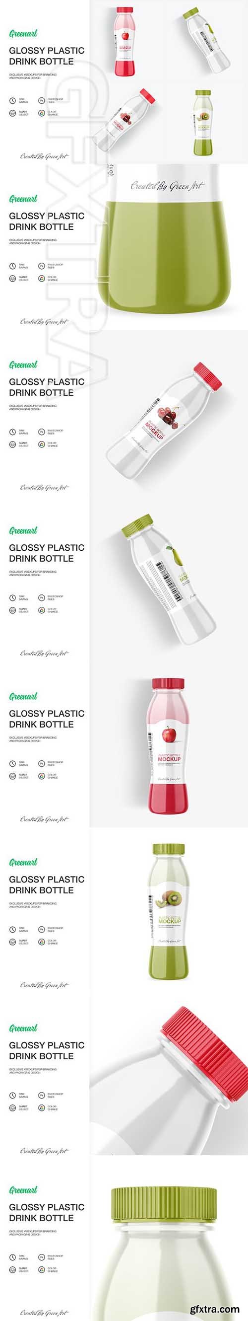 CreativeMarket - Glossy Plastic Bottle Mockup 2415105