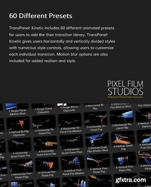 Pixel Film Studios - TransPanel: Kinetic - Kinetic Panel Transitions For FCPX macOS