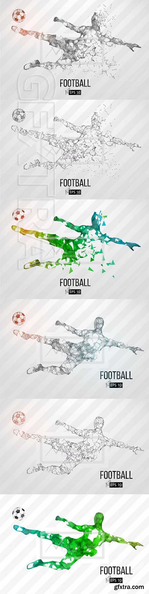 CreativeMarket - Silhouette of a soccer player Set 2418917