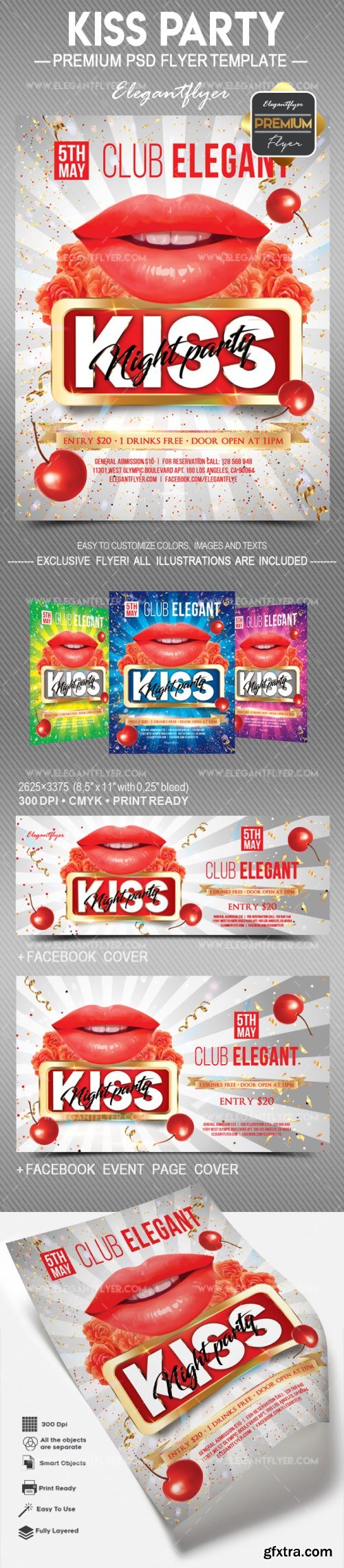 Kiss Party Club Flyers Template