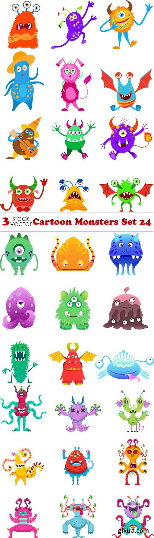 Vectors - Cartoon Monsters Set 24