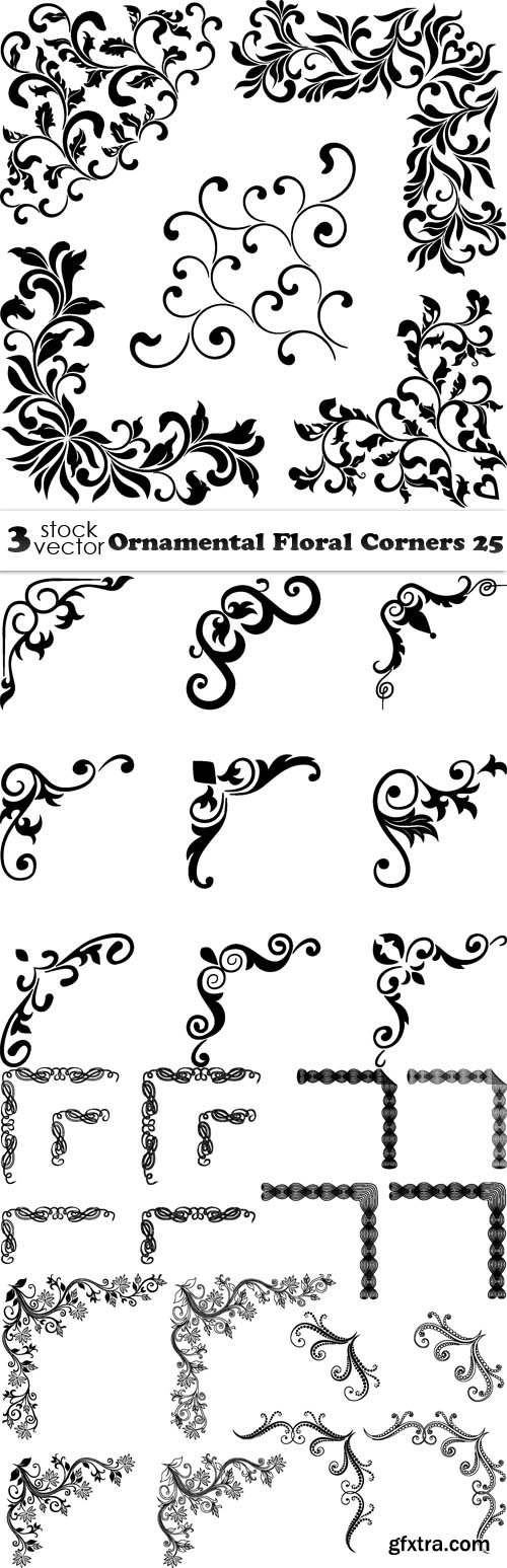 Vectors - Ornamental Floral Corners 25