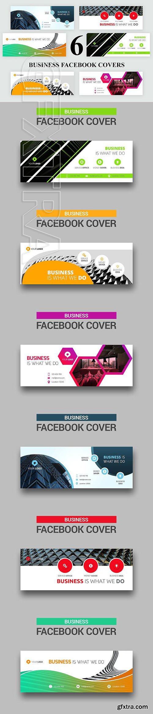CreativeMarket - 6 Business Facebook Covers - v3 2418985