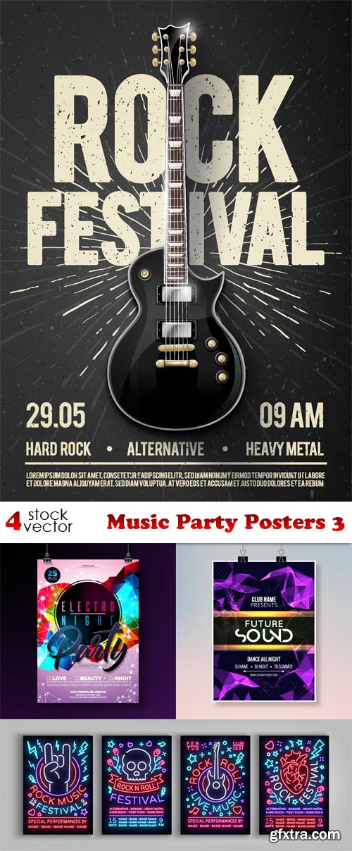 Vectors - Music Party Posters 3