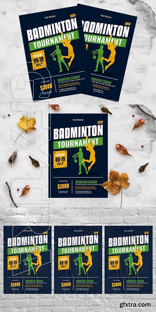 CreativeMarket - Badminton Tournament Flyer 2413469