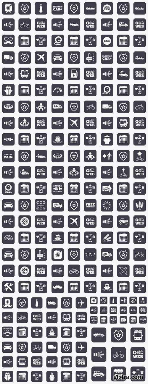 Vector icons flat picture on various subjects 5- 25 EPS