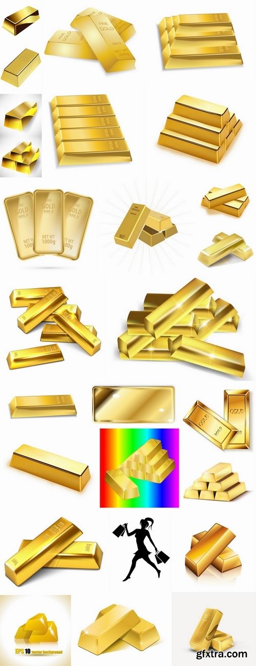 Gold bullion precious metal 25 EPS