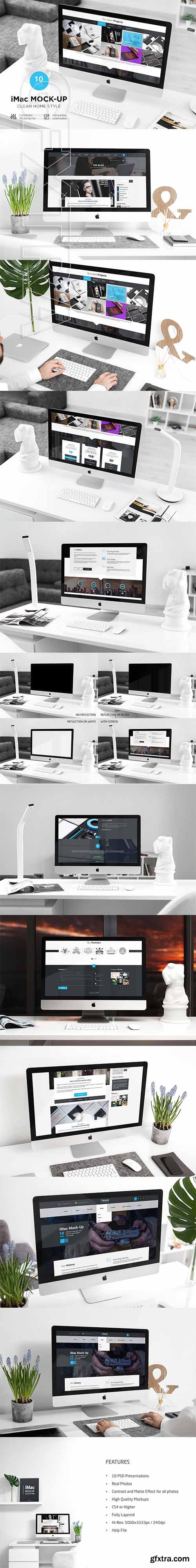 CreativeMarket - iMac Mock-Up (10 PSD) Clean Style 2438317