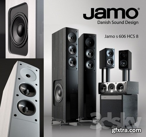 Speaker set Jamo S606 + 206 sub 3d Model