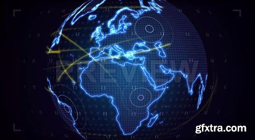 Digital Earth Glowing Lines - Motion Graphics 75480